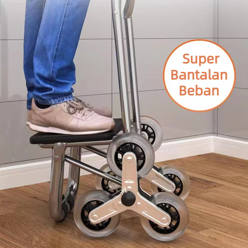 TAS TROLI BELANJA DUDUK 3 RODA DUDUKAN SHOPPING TROLLEY BAG SEAT /Portabel Dengan Roda Trolley Shopping Bag